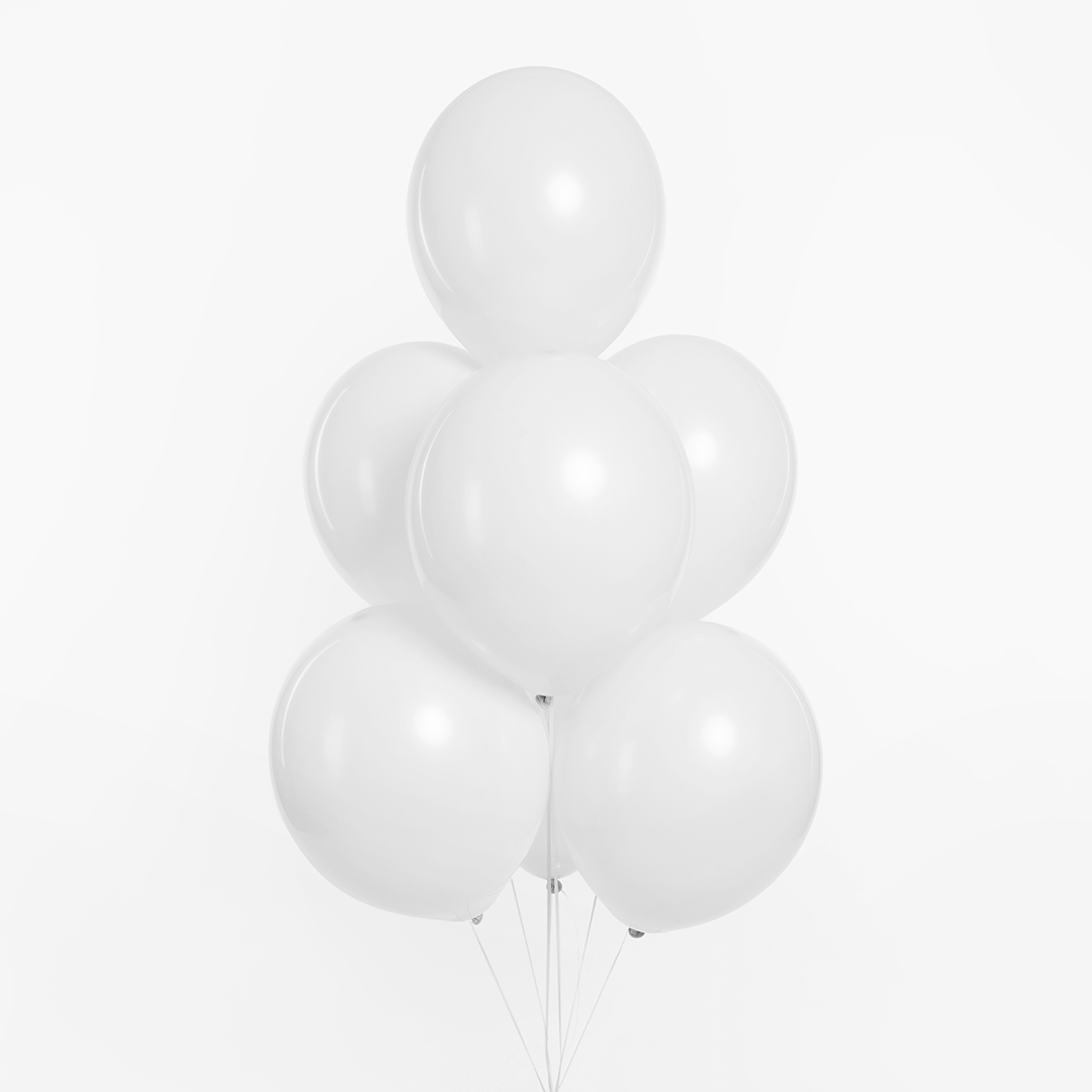 Шар (12''/30 см), Белый, пастель, 100 шт.