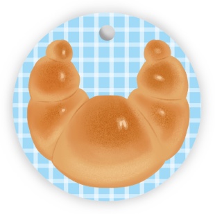 Бирки для подарков, Круг, Круассан, 5,4 см, 20 шт.