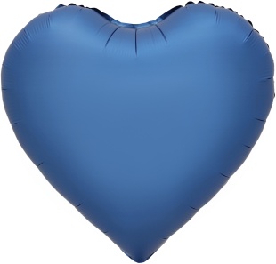 Шар (18''/46 см) Сердце, Темно-синий, Сатин, 1 шт.